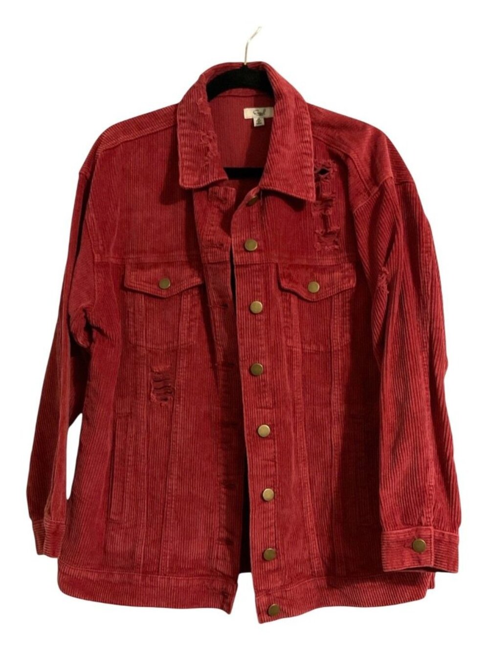 EASEL Distressed Corduroy Jacket Rust Size M